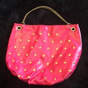 HOT PINK Gold Embellished Harware